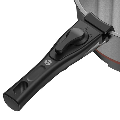Stoke Voltaics kettle pot handle with secure locking mechanism, close-up view