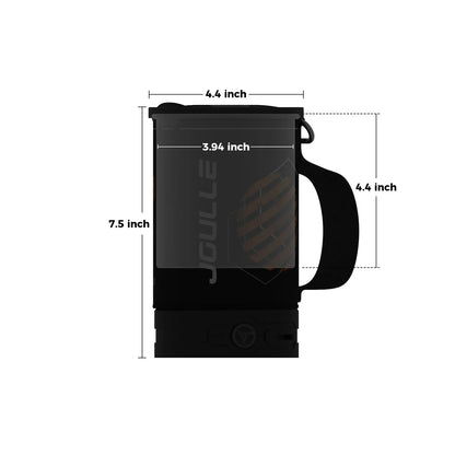 Stoke Voltaics kettle pot with handle, labeled with 7.5 inch height and width dimensions