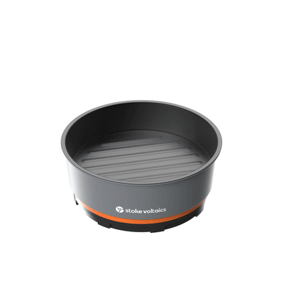 Stoke Voltaics compact camping cooking kit with stackable pot, grill, and French press.